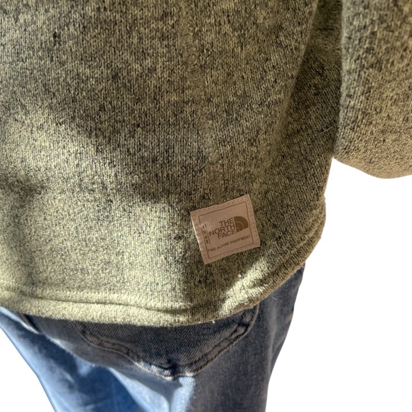 The North Face shawl collar 1/4 button sweater fleece green size S - Picture 10 of 14